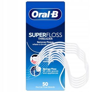 Hilo dental Oral-B Super Floss para ortodoncia, puentes e implantes dentales