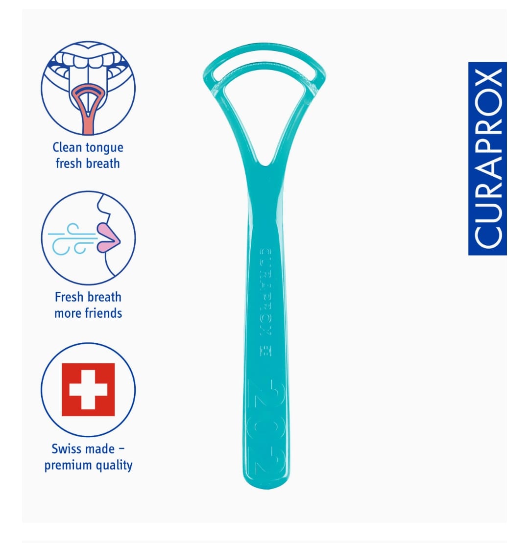 Raspador de Lengua Curaprox con 2 bordes